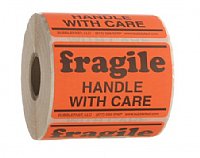 500 3" x 2" Fragile-Handle With Care Labels