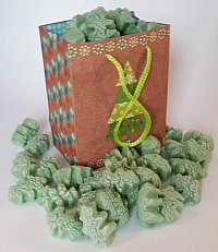 1.5 cu ft Green Christmas Tree Shaped FunPak Plant Based Biodegradable Packing Peanuts (Click for more descriptions and pictures)