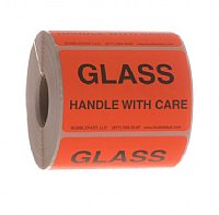 500 3" x 2" Glass-Handle With Care Labels