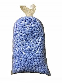 1.5 cu ft FunPak Plant Based Biodegradable Packing Peanuts<br><font color=blue>Blue Hearts</font>