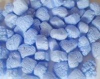 0.60 cu ft FunPak Mini Plant Based Biodegradable Packing Peanuts<br><font color=blue>Blue Hearts</font>