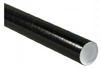 50-2 x 6" Tubes with Caps - Black