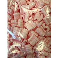 0.60 cu ft FunPak Mini Packing Peanuts<br><font color=blue>Pink Anti Static</font>