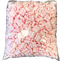 0.60 cu ft FunPak Mini Packing Peanuts<br><font color=blue>Pink Anti Static</font>