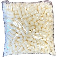 0.60 cu ft FunPak Mini Plant Based Biodegradable Packing Peanuts<br><font color=blue>White Noodles</font>