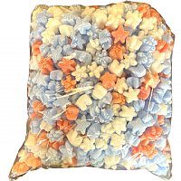 0.60 cu ft FunPak Mini Plant Based Biodegradable Packing Peanuts<br><font color=blue>Red, White, Blue Stars</font>