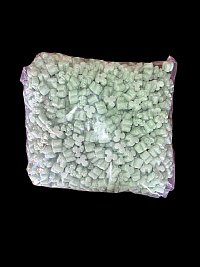 0.60 cu ft FunPak Mini Plant Based Biodegradable Packing Peanuts<br><font color=blue>Green Shamrocks</font>