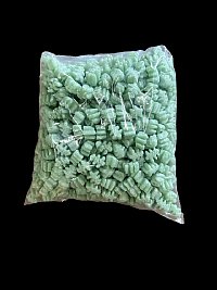 0.60 cu ft FunPak Mini Plant Based Biodegradable Packing Peanuts<br><font color=blue>Christmas Trees</font>