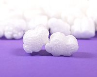 0.60 cu ft <b>White Puffy Cloud</b> Shaped FunPak MiniPack Plant Based Biodegradable Packing Peanuts (Click for more descriptions and pictures)