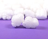 0.60 cu ft FunPak Mini Plant Based Biodegradable Packing Peanuts<br><font color=blue>Puffy Clouds</font>