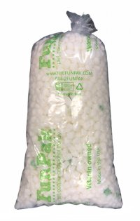 1.5 cu ft White Puffy Cloud Shaped FunPak Plant Based Biodegradable Packing Peanuts (Click for more descriptions and pictures)