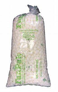 1.5 cu ft FunPak Plant Based Biodegradable Packing Peanuts<br><font color=blue>Puffy Clouds</font>