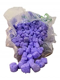 1.5 cu ft FunPak Plant Based Biodegradable Packing Peanuts<br><font color=blue>Purple Hearts</font>