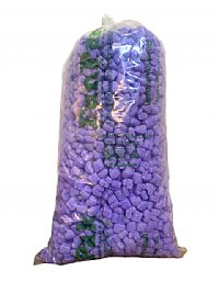 1.5 cu ft FunPak Plant Based Biodegradable Packing Peanuts<br><font color=blue>Purple Hearts</font>