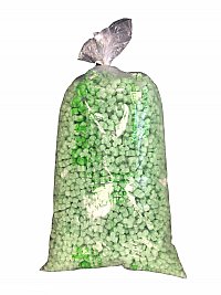 1.5 cu ft FunPak Plant Based Biodegradable Packing Peanuts<br><font color=blue>Green Shamrocks</font>