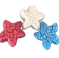 1.5 cu ft FunPak Plant Based Biodegradable Packing Peanuts<br><font color=blue>Red, White & Blue Stars</font>