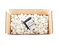 1.5 cu ft FunPak Plant Based Biodegradable Packing Peanuts<br><font color=blue>White Stars</font>