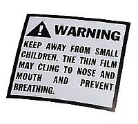 500 2" x 2" Suffocation Warning Labels